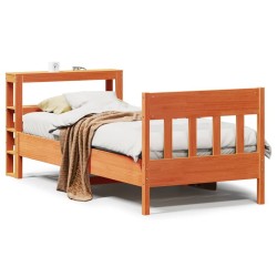 Cadre de lit sans matelas cire marron 90x200 cm bois pin massif 