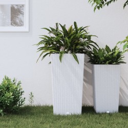 Jardinière et intérieur amovible blanc 21 /49 L rotin PP 