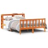 Cadre de lit et tête de lit sans matelas cire marron 120x190 cm 