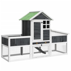 Clapier gris 170x63x113 cm bois de pin massif 