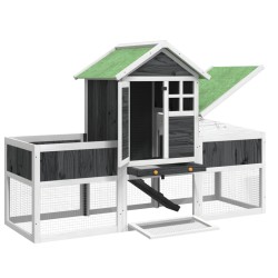 Clapier gris 170x63x113 cm bois de pin massif 