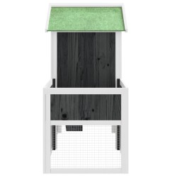 Clapier gris 170x63x113 cm bois de pin massif 