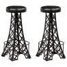 Tabourets de bar lot de 2 cuir véritable 