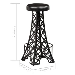 Tabourets de bar lot de 2 cuir véritable 