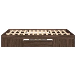 Cadre de lit sans matelas chêne marron 140x200 cm 