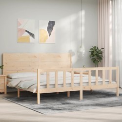 Cadre de lit sans matelas 200x200 cm bois massif de pin 