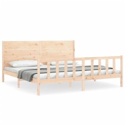 Cadre de lit sans matelas 200x200 cm bois massif de pin 