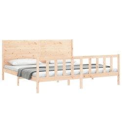 Cadre de lit sans matelas 200x200 cm bois massif de pin 