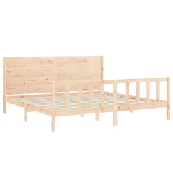 Cadre de lit sans matelas 200x200 cm bois massif de pin 