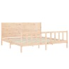 Cadre de lit sans matelas 200x200 cm bois massif de pin 