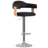 Tabourets de bar lot de 2 noir bois courbé et similicuir 