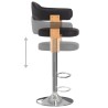 Tabourets de bar lot de 2 noir bois courbé et similicuir 