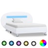 Cadre de lit avec LED sans matelas blanc 100x200 cm 