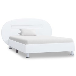 Cadre de lit avec LED sans matelas blanc 100x200 cm 
