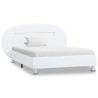 Cadre de lit avec LED sans matelas blanc 100x200 cm 