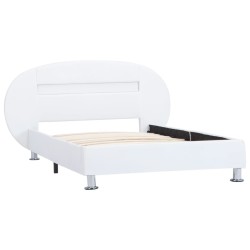 Cadre de lit avec LED sans matelas blanc 100x200 cm 