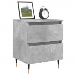 Table de chevet gris béton 40x35x50 cm bois d’ingénierie 