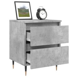 Table de chevet gris béton 40x35x50 cm bois d’ingénierie 