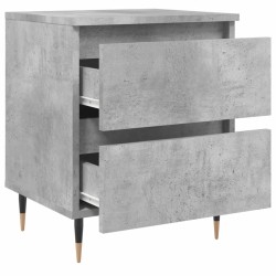 Table de chevet gris béton 40x35x50 cm bois d’ingénierie 