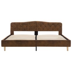 Cadre de lit sans matelas marron similicuir daim 180x200 cm 
