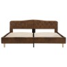 Cadre de lit sans matelas marron similicuir daim 180x200 cm 
