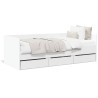 Lit de jour avec tiroirs sans matelas blanc 75x190 cm 