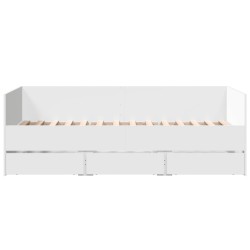 Lit de jour avec tiroirs sans matelas blanc 75x190 cm 