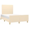 Cadre de lit sans matelas crème 120x190 cm tissu 