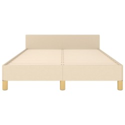 Cadre de lit sans matelas crème 120x190 cm tissu 