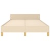 Cadre de lit sans matelas crème 120x190 cm tissu 