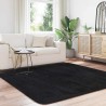 Tapis shaggy à poils longs NAVARRA noir 200x200 cm polyester 