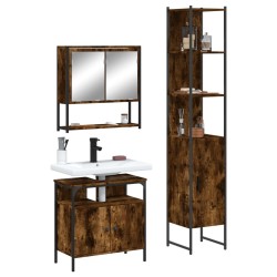 Ensemble de meubles de salle de bain 3 pcs Chêne fumé 