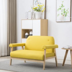 Canapé à 2 places Tissu Jaune 