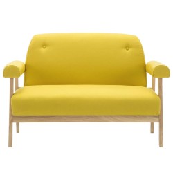 Canapé à 2 places Tissu Jaune 