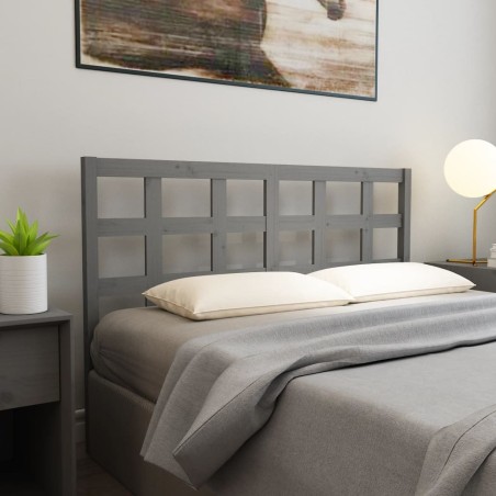 Tête de lit Gris 145,5x4x100 cm Bois massif de pin 