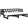 Lit coulissant sans matelas noir 2x(90x200) cm 