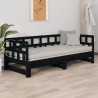 Lit coulissant sans matelas noir 2x(90x200) cm 