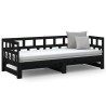 Lit coulissant sans matelas noir 2x(90x200) cm 