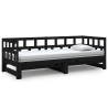 Lit coulissant sans matelas noir 2x(90x200) cm 