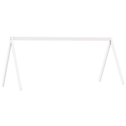 Lit superposé avec échelle et toit sans matelas blanc 80x200 cm 