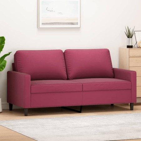 Canapé à 2 places Rouge bordeaux 140 cm Velours 