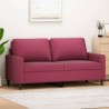 Canapé à 2 places Rouge bordeaux 140 cm Velours 