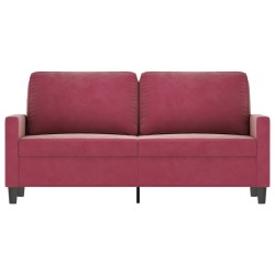 Canapé à 2 places Rouge bordeaux 140 cm Velours 