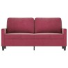 Canapé à 2 places Rouge bordeaux 140 cm Velours 