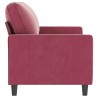 Canapé à 2 places Rouge bordeaux 140 cm Velours 