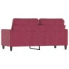 Canapé à 2 places Rouge bordeaux 140 cm Velours 