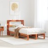 Cadre de lit sans matelas cire marron 90x200 cm bois pin massif 