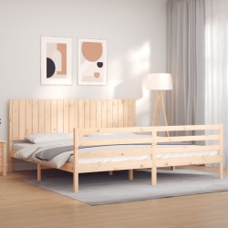 Cadre de lit sans matelas 200x200 cm bois massif 