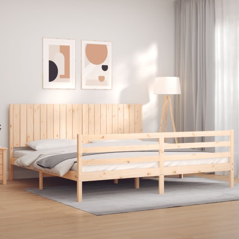 Cadre de lit sans matelas 200x200 cm bois massif 