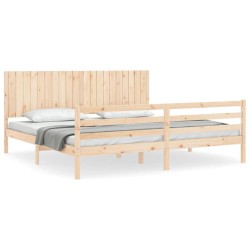 Cadre de lit sans matelas 200x200 cm bois massif 